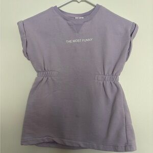Zara Light Purple Graphic T-Shirt